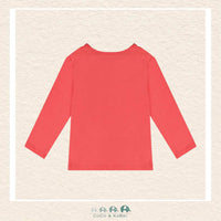 Deux Par Deux Organic Cotton Long Sleeve Coral Cat Tshirt, CoCo & KaBri Children's Boutique, Brooks Alberta Canada