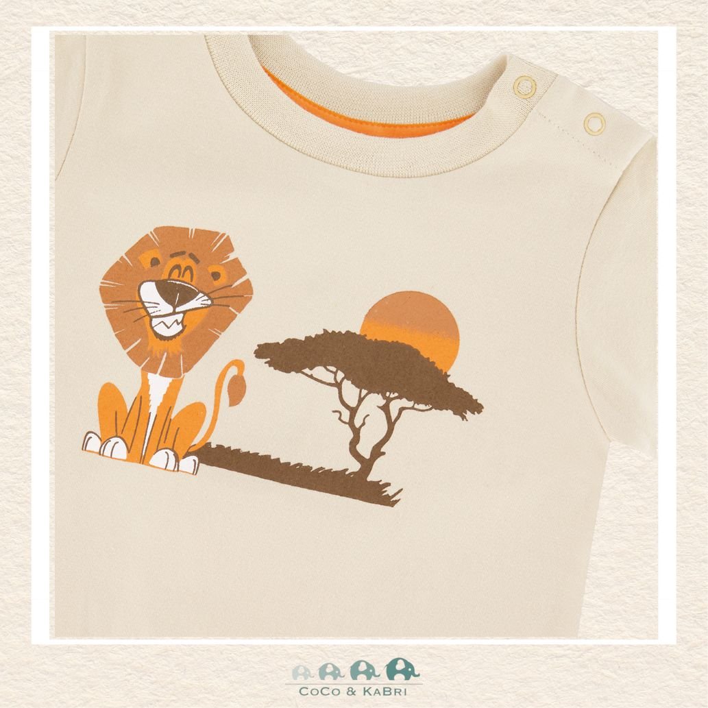 🇨🇦 Deux Par Deux: Organic Cotton T-Shirt And Short Set Beige And Orange, CoCo & KaBri Children's Boutique