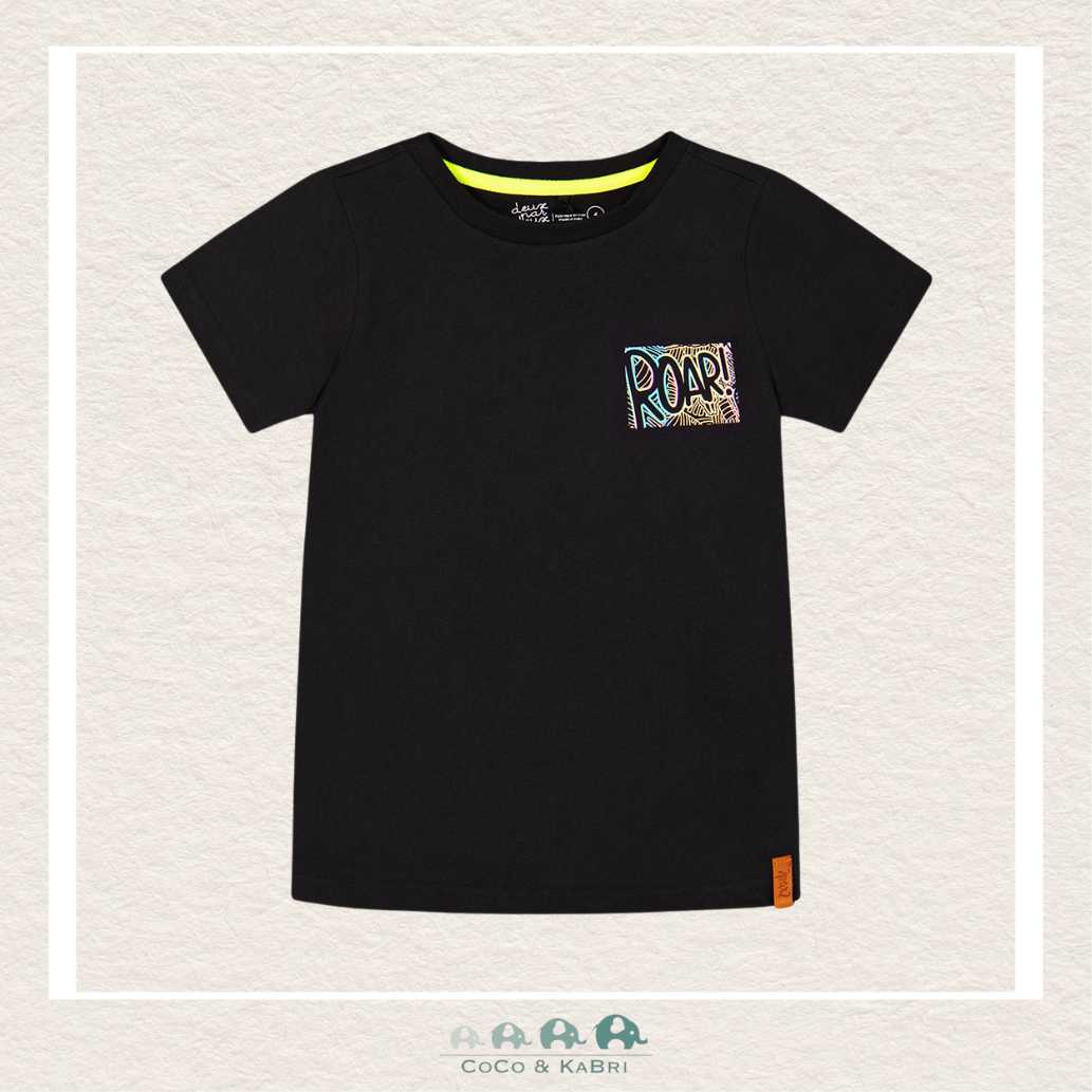 🇨🇦 Deux Par Deux Organic Jersey Black T-Shirt With Print, CoCo & KaBri Children's Boutique
