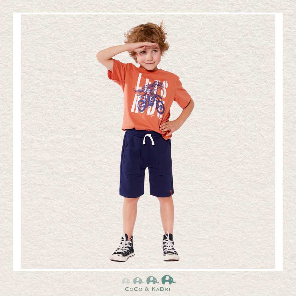 🇨🇦 Deux Par Deux Organic Jersey T-Shirt - Dino on Bike, CoCo & KaBri Children's Boutique