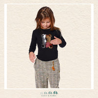 🇨🇦 Deux Par Deux Organic Jersey T-Shirt - Sequin Teddy Bear with Heart, CoCo & KaBri Children's Boutique