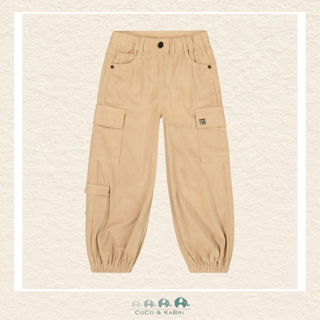 🇨🇦 Deux Par Deux Parachute Corduroy Pants with Cargo Pockets - Cafe Au Lait, CoCo & KaBri Children's Boutique