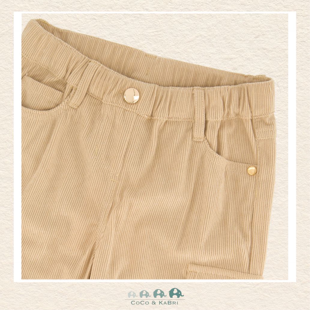 🇨🇦 Deux Par Deux Parachute Corduroy Pants with Cargo Pockets - Cafe Au Lait, CoCo & KaBri Children's Boutique