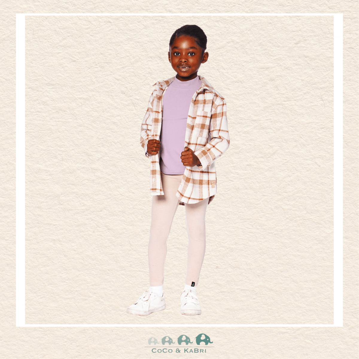 🇨🇦 Deux Par Deux Pink & Brown Plaid Overshirt, CoCo & KaBri Children's Boutique