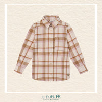 🇨🇦 Deux Par Deux Pink & Brown Plaid Overshirt, CoCo & KaBri Children's Boutique