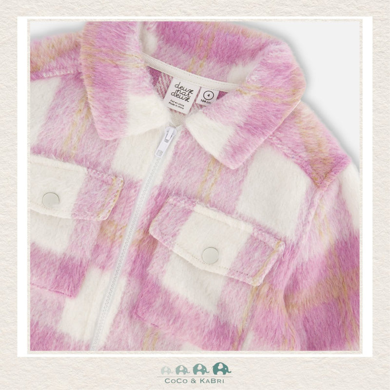 🇨🇦 Deux Par Deux: Plaid Overshirt With Pockets - Lilac, CoCo & KaBri Children's Boutique