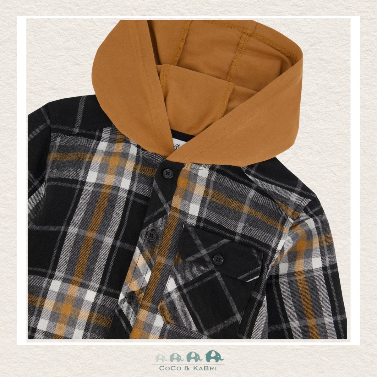 🇨🇦 Deux Par Deux: Plaid Shirt with Jersey Hood, CoCo & KaBri Children's Boutique