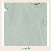 🇨🇦 Deux Par Deux: Pointelle Top and Organic Cotton Jersey Short Set Green and Peach Deer Print, CoCo & KaBri Children's Boutique