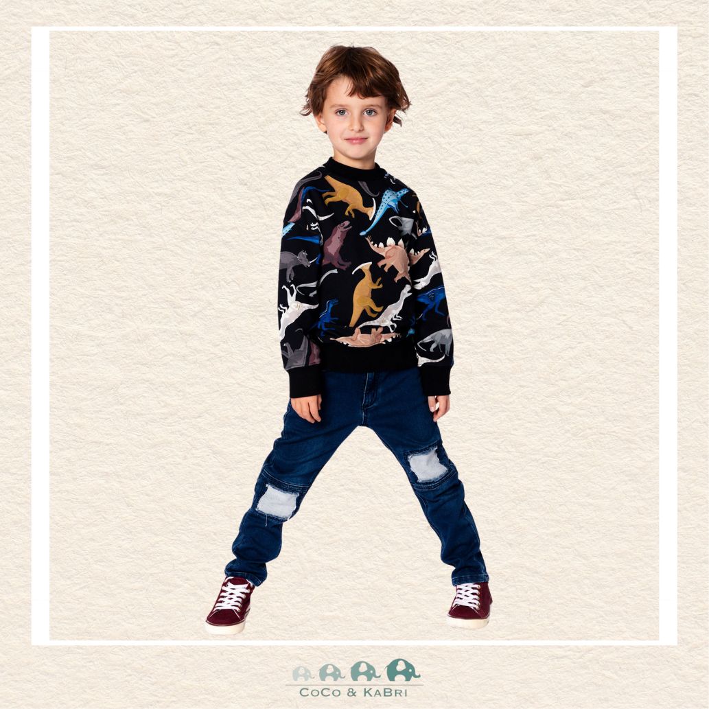 🇨🇦 Deux Par Deux Printed Fleece Sweatshirt - Dinos, CoCo & KaBri Children's Boutique