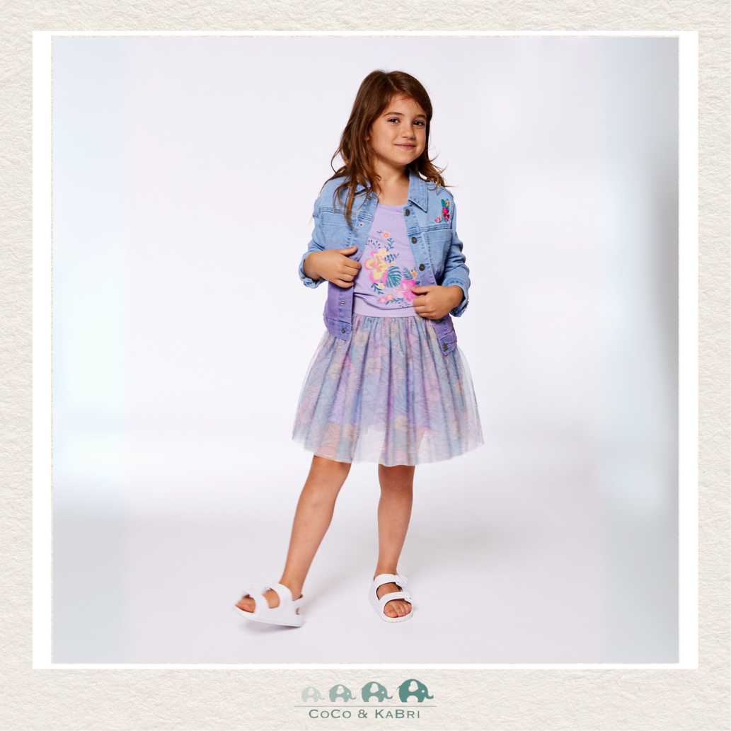 🇨🇦 Deux Par Deux Printed Mesh Skirt - Flamingo Jungle, CoCo & KaBri Children's Boutique