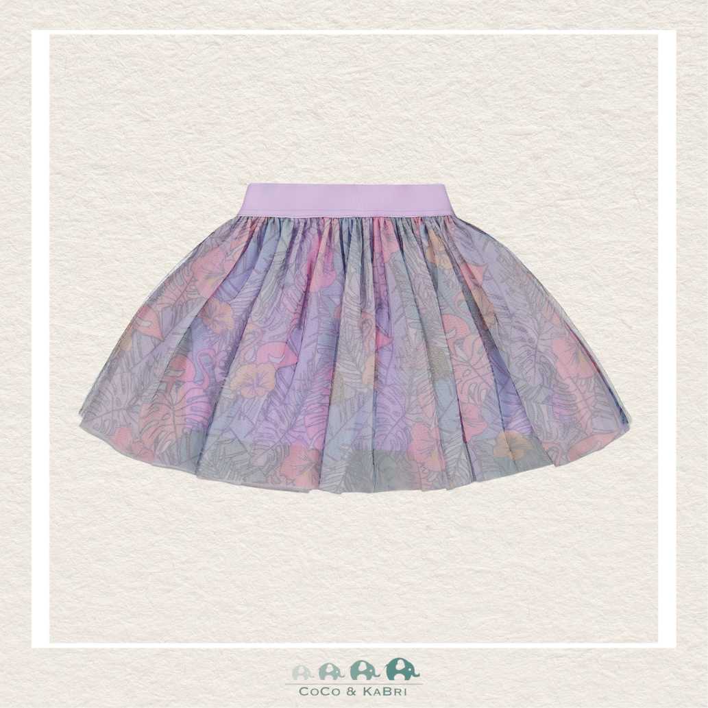 🇨🇦 Deux Par Deux Printed Mesh Skirt - Flamingo Jungle, CoCo & KaBri Children's Boutique