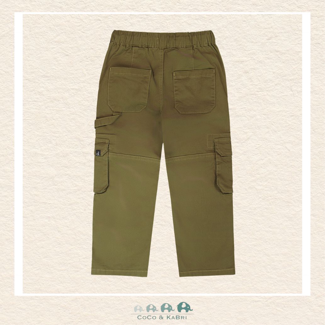 🇨🇦 Deux Par Deux: Stretch Twill Carpenter Pants Dark Khaki Green, CoCo & KaBri Children's Boutique