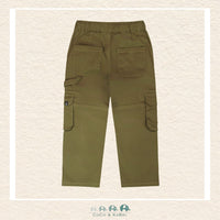 🇨🇦 Deux Par Deux: Stretch Twill Carpenter Pants Dark Khaki Green, CoCo & KaBri Children's Boutique