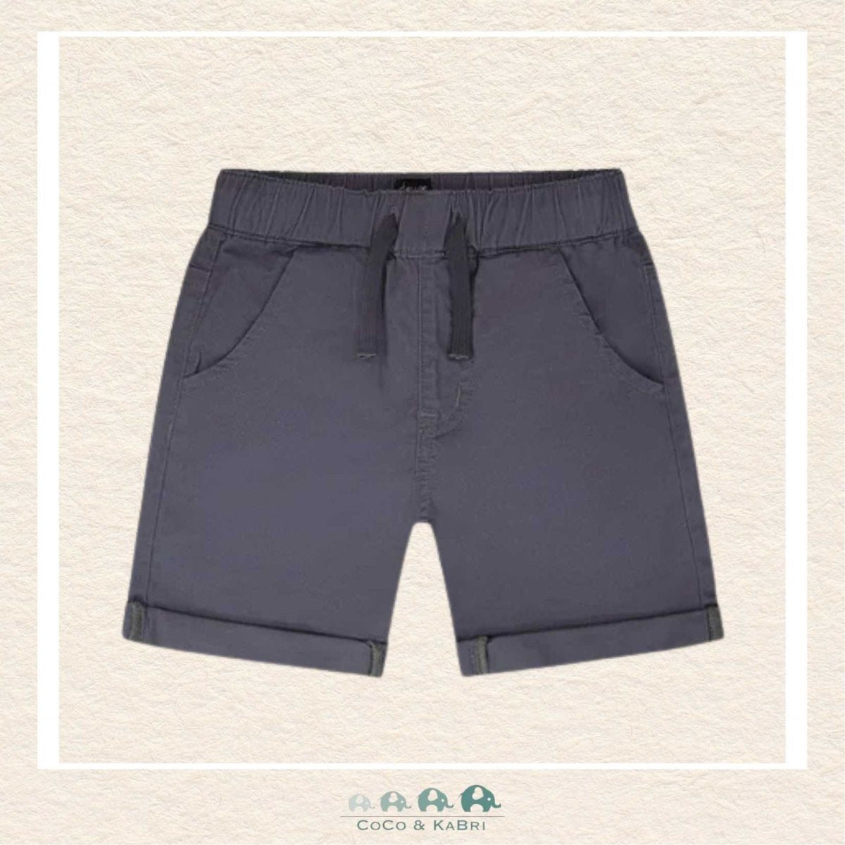 🇨🇦 Deux Par Deux: Stretch Twill Shorts Grey, CoCo & KaBri Children's Boutique, Brooks Alberta Canada