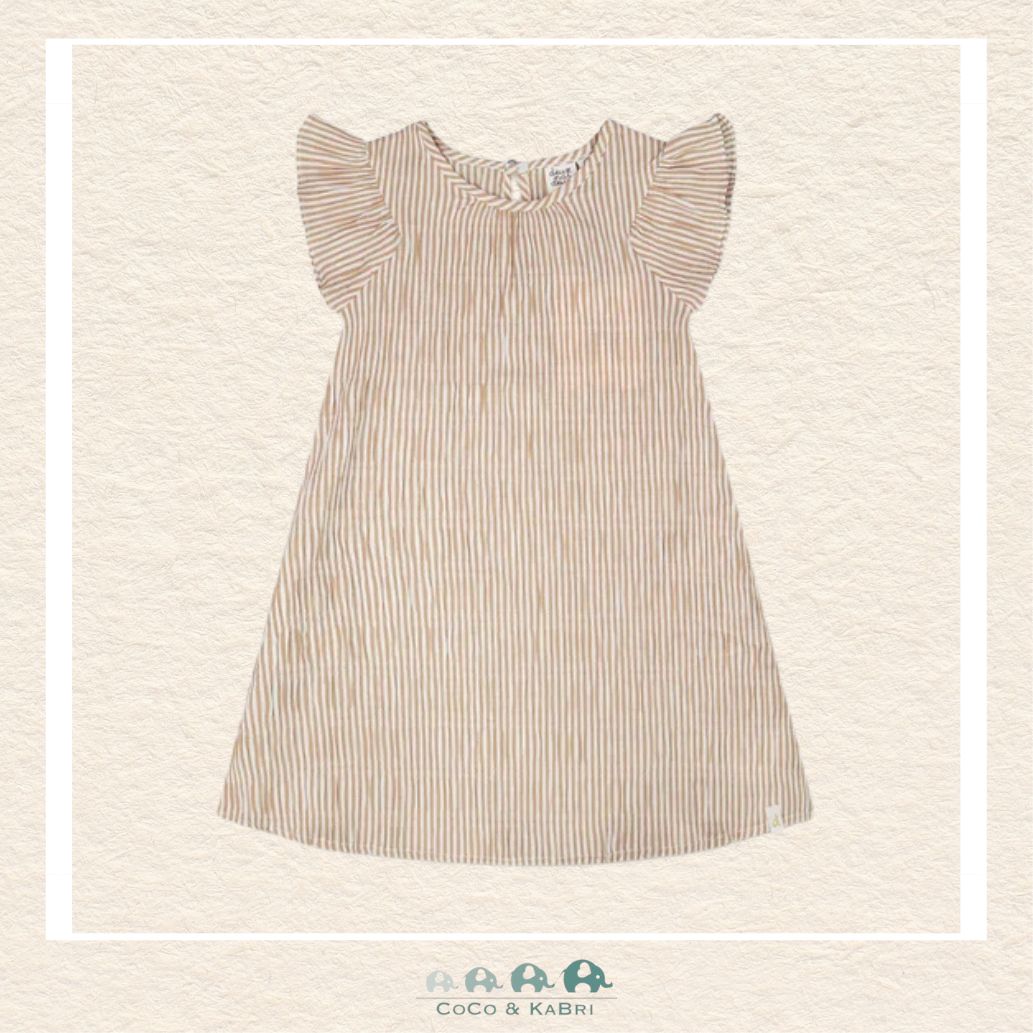 Deux Par Deux: Striped Dress Off White And Sand, CoCo & KaBri Children's Boutique