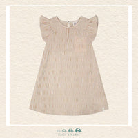 Deux Par Deux: Striped Dress Off White And Sand, CoCo & KaBri Children's Boutique