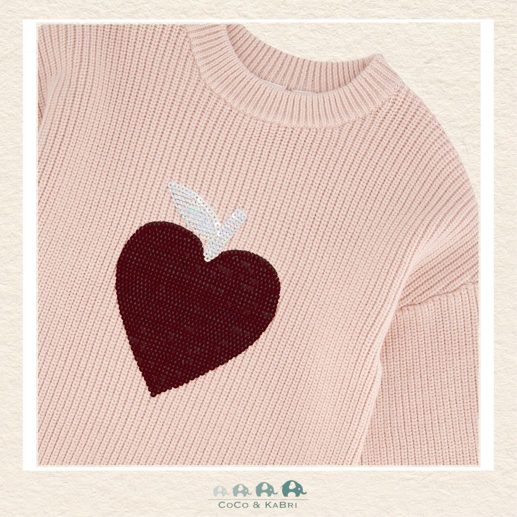 🇨🇦 Deux Par Deux Sweater With Heart Sequins, CoCo & KaBri Children's Boutique