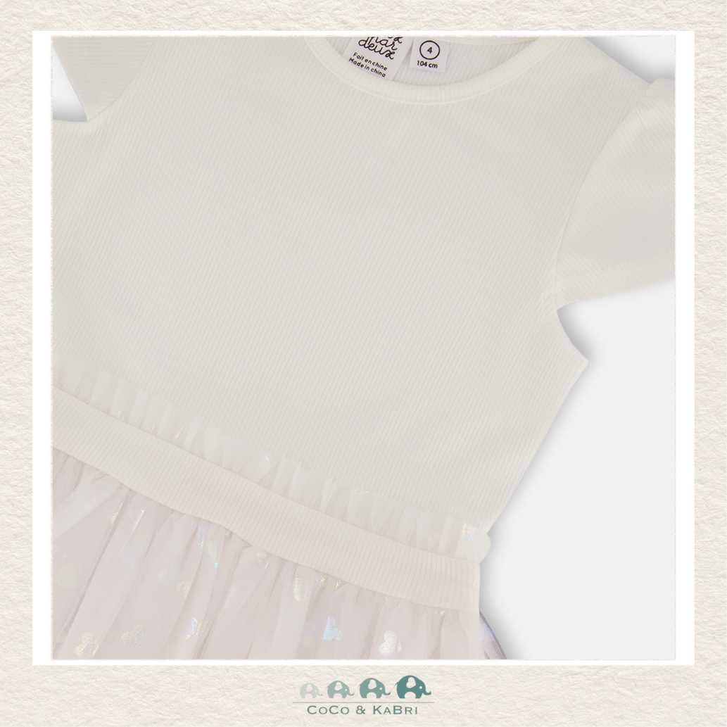 🇨🇦 Deux Par Deux Textured Knit Dress - Glitter Hearts Skirt, CoCo & KaBri Children's Boutique
