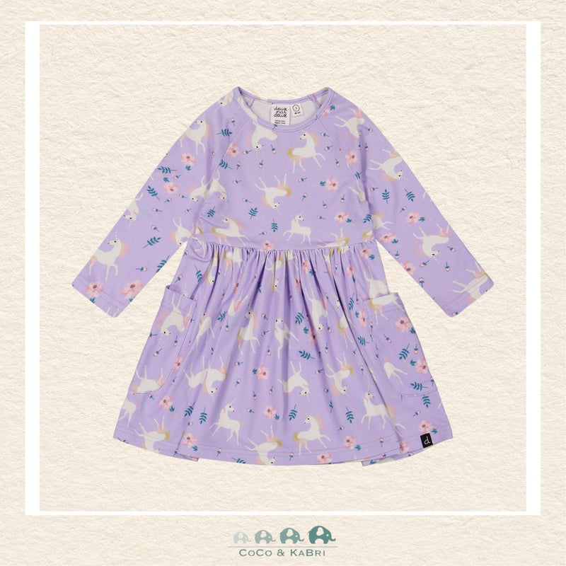 🇨🇦 Deux Par Deux Unicorn Dress With Pockets, CoCo & KaBri Children's Boutique