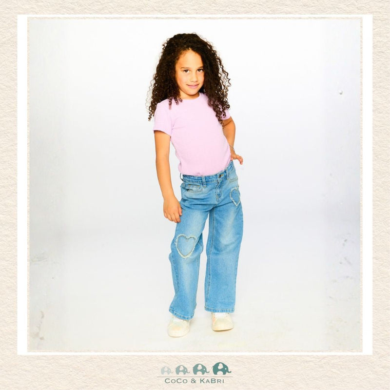 🇨🇦 Deux Par Deux: Wide Leg Light Blue Denim Jeans, CoCo & KaBri Children's Boutique