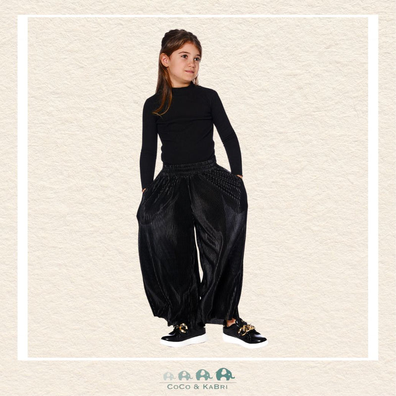 🇨🇦 Deux Par Deux Wide Leg Pleated Jersey Pants - Anthracite, CoCo & KaBri Children's Boutique