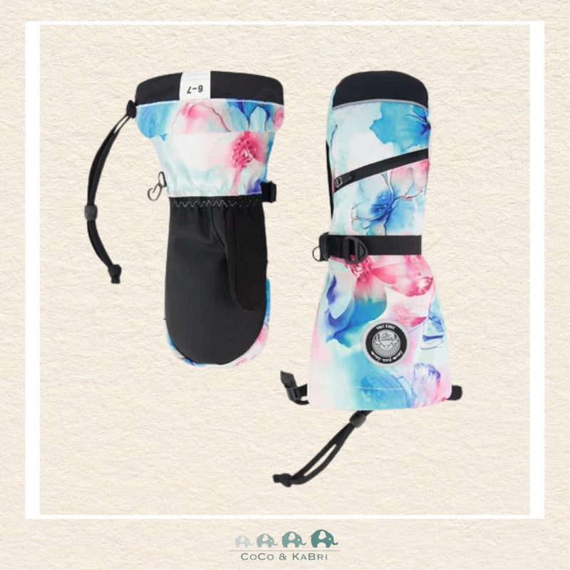 🇨🇦 Deux Par Deux Winter Mittens Teknik Blue Flower Print, CoCo & KaBri Children's Boutique