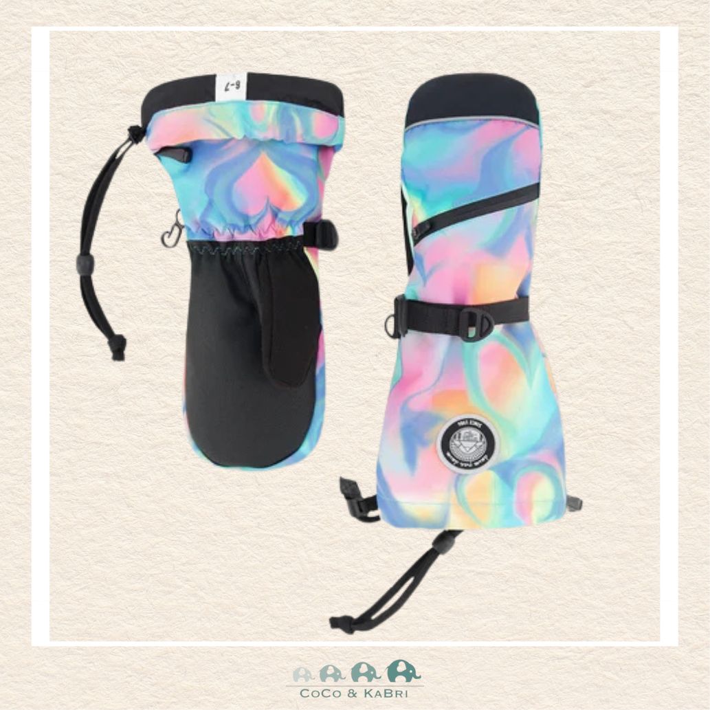 🇨🇦 Deux Par Deux Winter Mittens Teknik Rainbow Heart Print, CoCo & KaBri Children's Boutique
