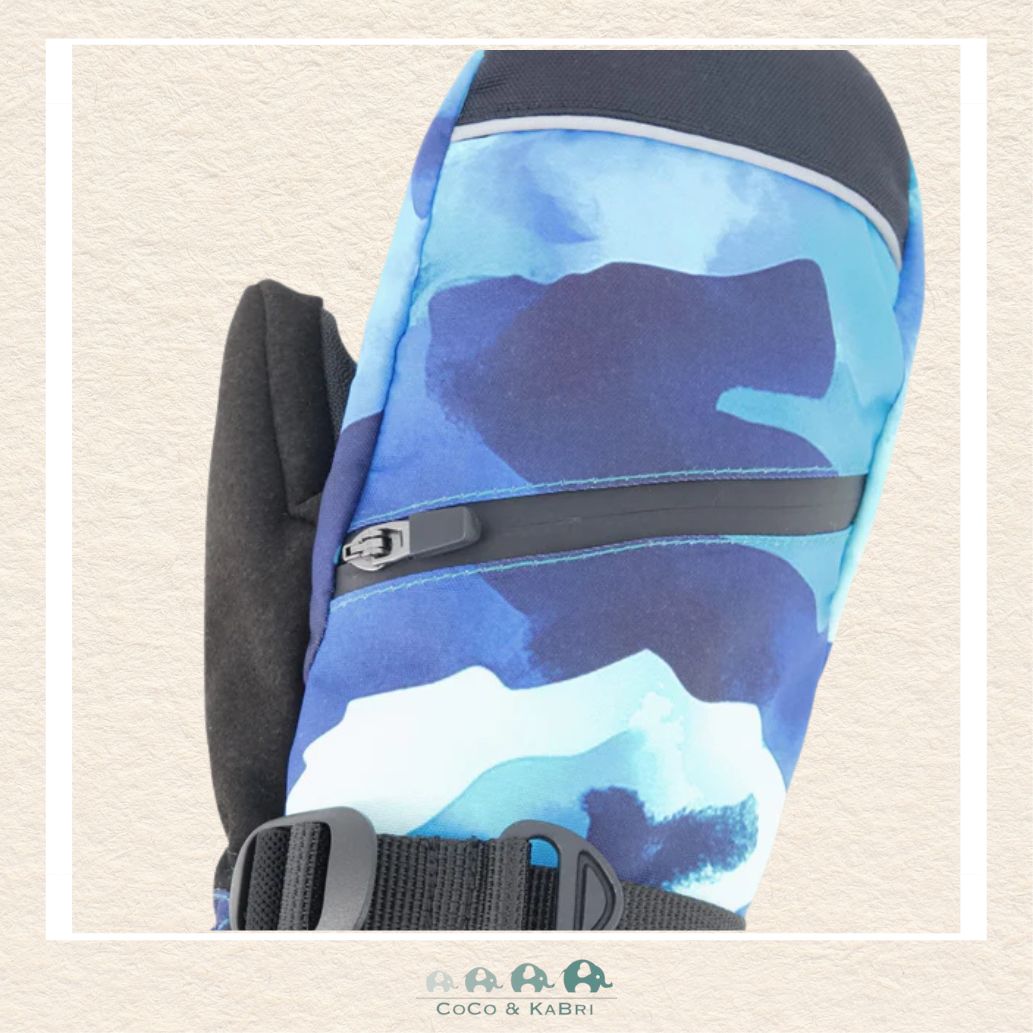 🇨🇦 Deux Par Deux Winter Mittens Teknik Teal Blue Camouflage, CoCo & KaBri Children's Boutique