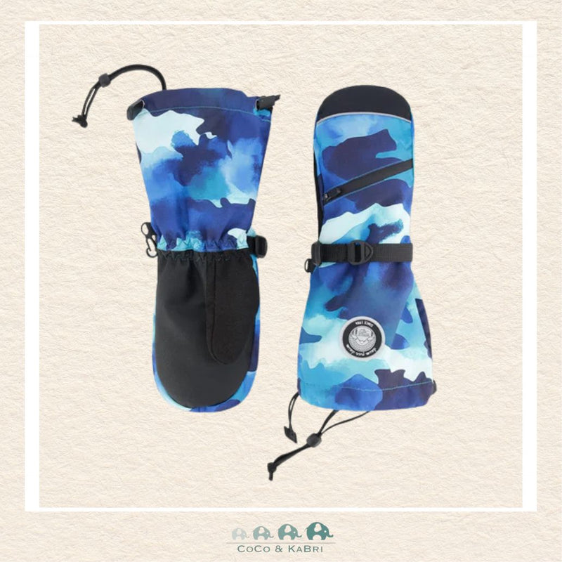 🇨🇦 Deux Par Deux Winter Mittens Teknik Teal Blue Camouflage, CoCo & KaBri Children's Boutique