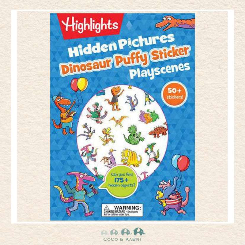 Dinosaur Hidden Pictures Puffy Sticker Playscenes, CoCo & KaBri Children's Boutique