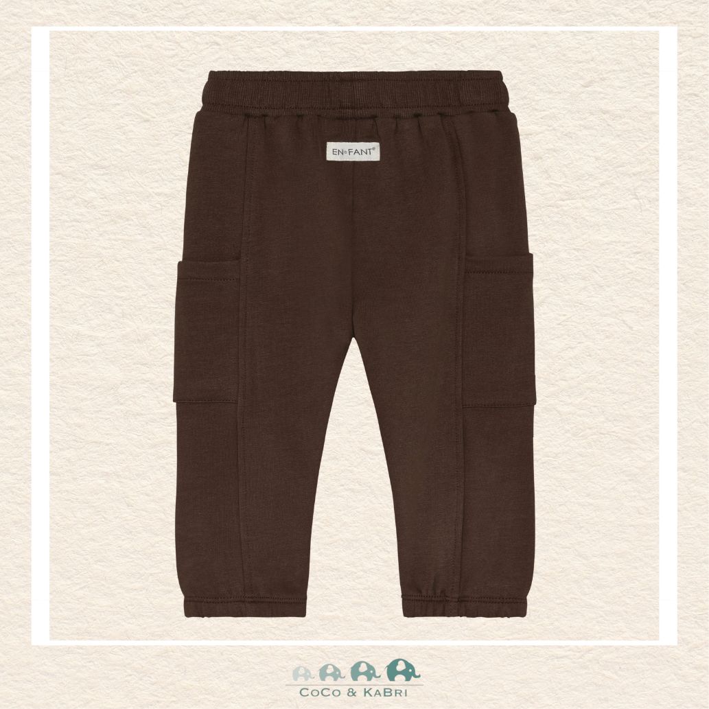 Back view of the En Fant Baby Girl Mahogany Sweatpants showing the clean, professional construction and the versatile, earthy colorway