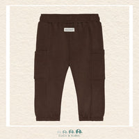 Back view of the En Fant Baby Girl Mahogany Sweatpants showing the clean, professional construction and the versatile, earthy colorway
