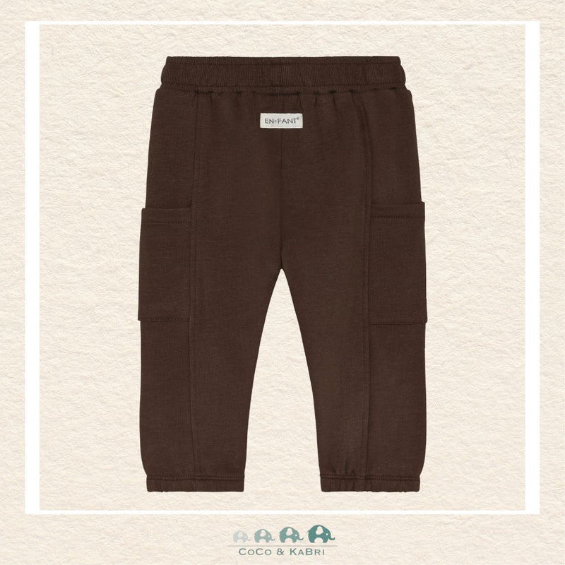 Back view of the En Fant Baby Girl Mahogany Sweatpants showing the clean, professional construction and the versatile, earthy colorway