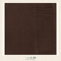 Close-up detail of the En Fant Sweatpants highlighting the deep brownish-red fabric texture and the durable, soft-touch stitching