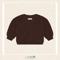 Back view of the En Fant Baby Girl Mahogany Sweatshirt showing the clean neckline and the deep, sophisticated earthy tone of the knit