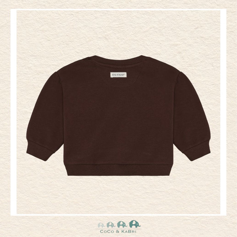 Back view of the En Fant Baby Girl Mahogany Sweatshirt showing the clean neckline and the deep, sophisticated earthy tone of the knit