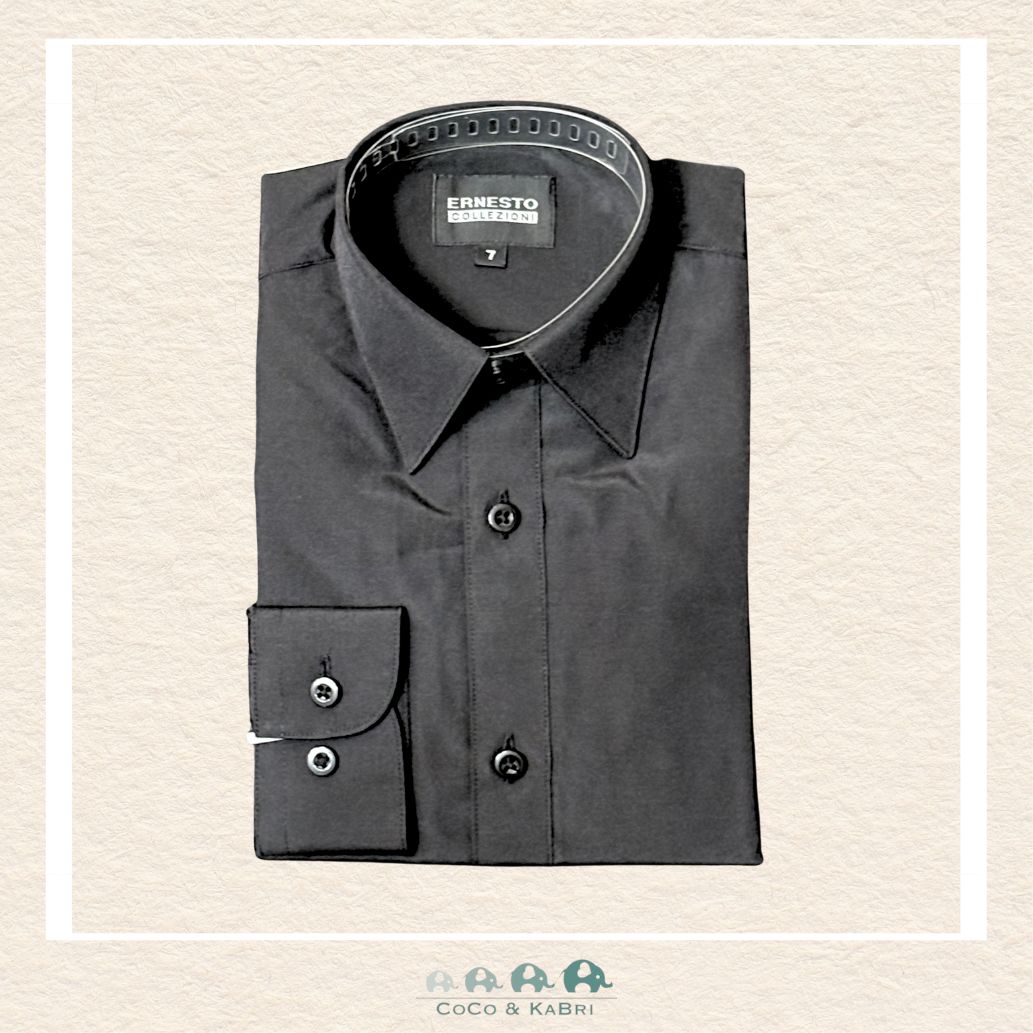 Ernesto: Boys Dress Shirt - Black, CoCo & KaBri Children's Boutique