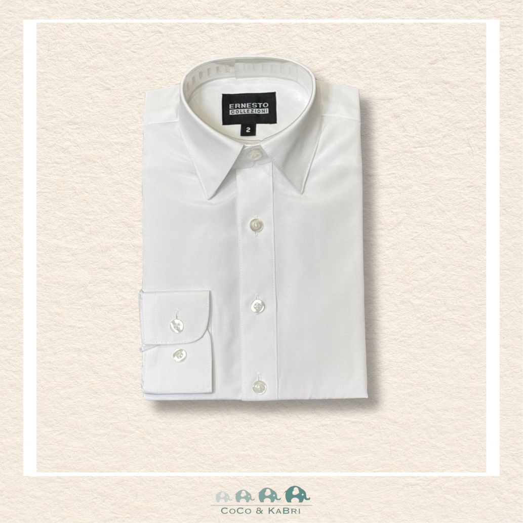 Ernesto: Boys Dress Shirt - White, CoCo & KaBri Children's Boutique
