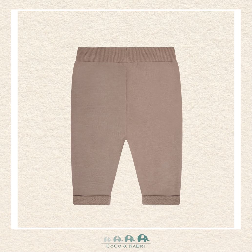 Back view of the Fixoni brown sweatpants showing the smooth, high-quality finish and reinforced stitching designed for active little explorers