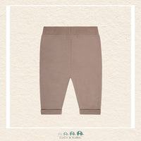 Back view of the Fixoni brown sweatpants showing the smooth, high-quality finish and reinforced stitching designed for active little explorers