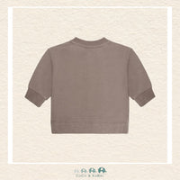Back view of the Fixoni brown sweatshirt showing the clean, minimalist finish and high-quality stitching designed for lasting durability