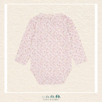 Back view of the pale lilac Fixoni diaper shirt showing the smooth, seamless construction and the premium finish of the long sleeves