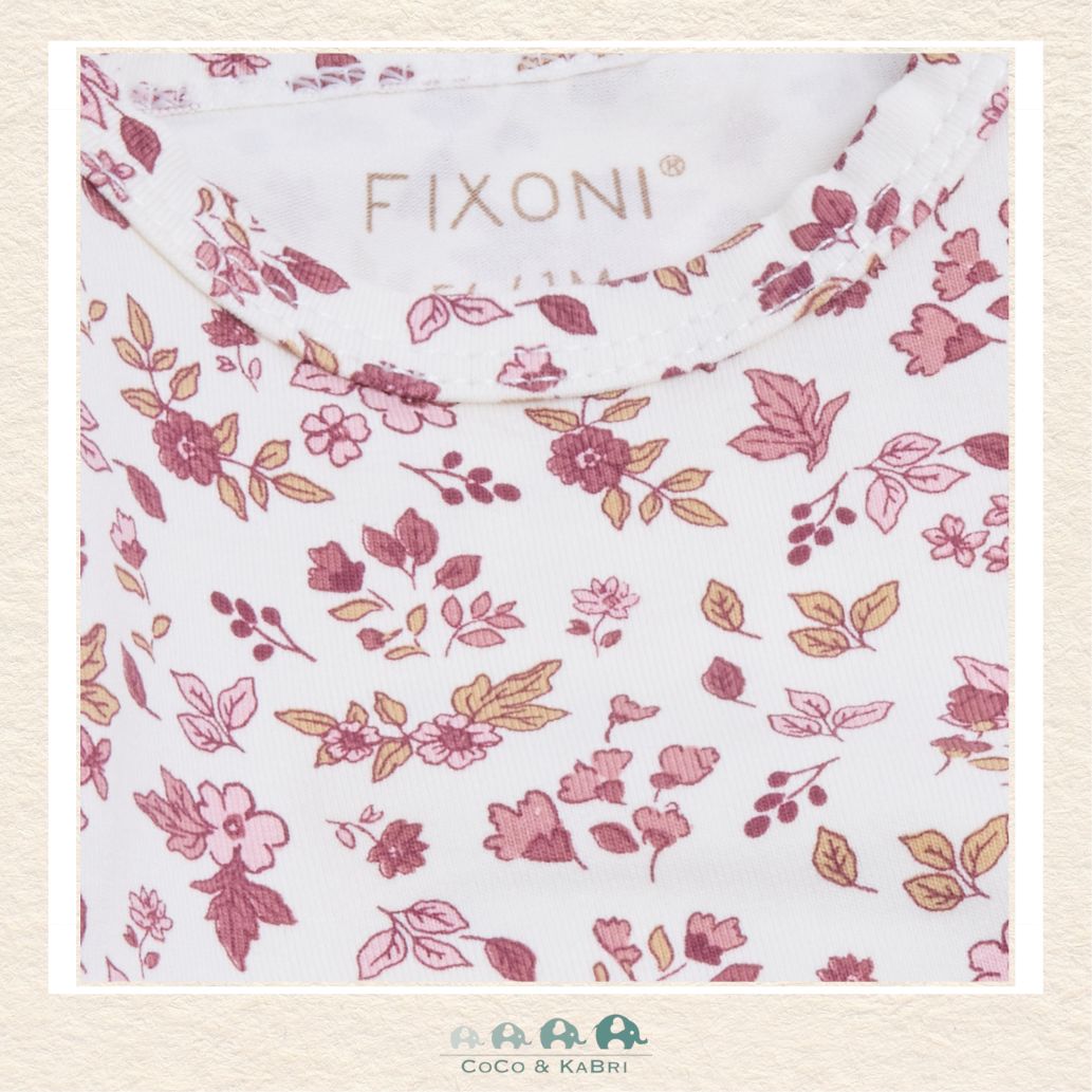 Close-up detail of the Fixoni floral print highlighting the intricate botanical design and the premium, breathable weave of the cotton blend