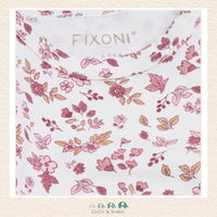 Close-up detail of the Fixoni floral print highlighting the intricate botanical design and the premium, breathable weave of the cotton blend