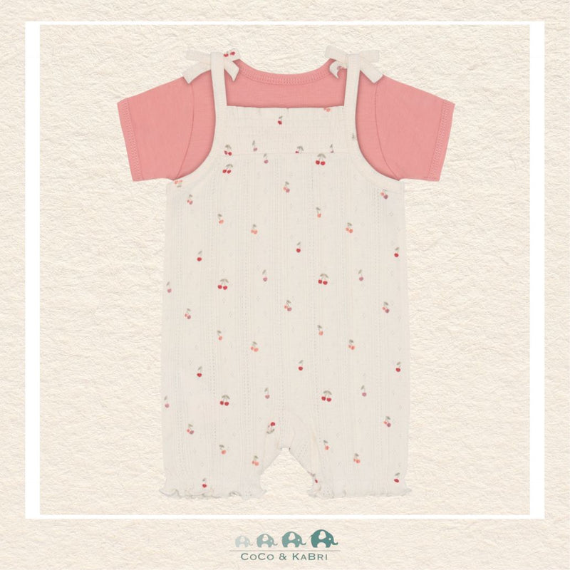 Back view of the Fixoni Baby Girl Overall Set showing the clean finish and the adjustable straps designed for a growing, comfortable fit