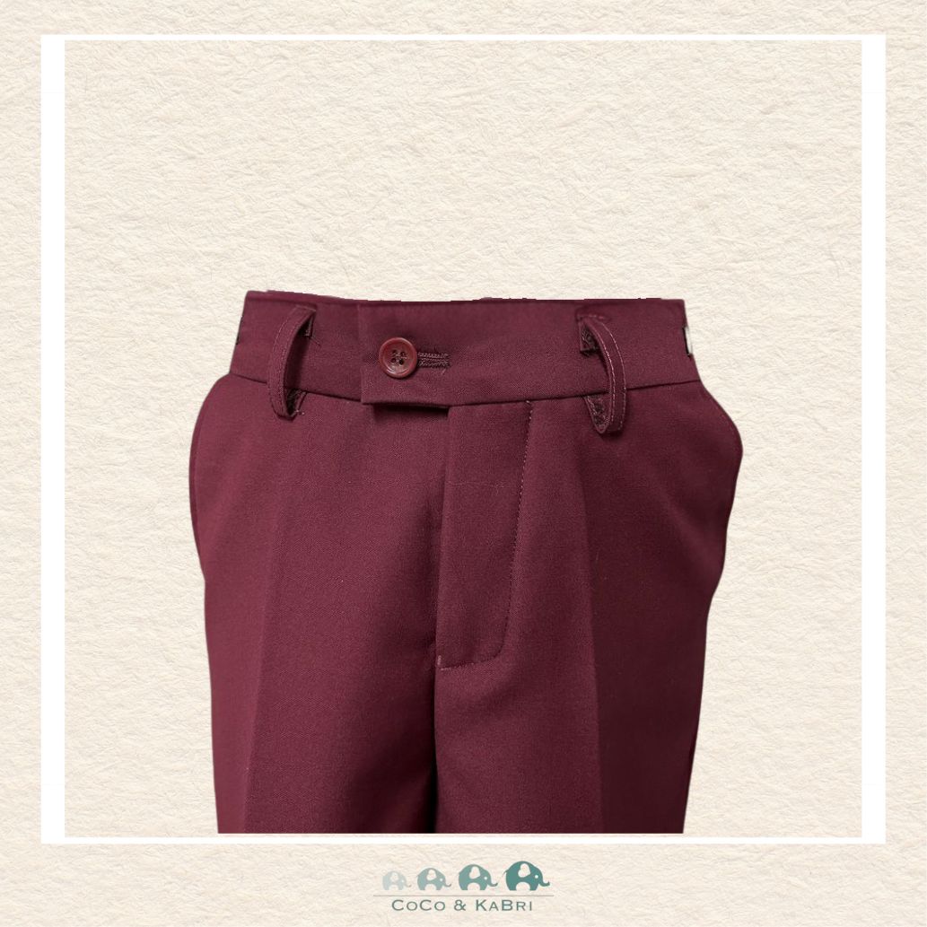Fouger Suit: Three Piece (Jacket, Vest & Pant) - Burgandy, CoCo & KaBri Children's Boutique