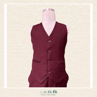 Fouger Suit: Three Piece (Jacket, Vest & Pant) - Burgandy, CoCo & KaBri Children's Boutique
