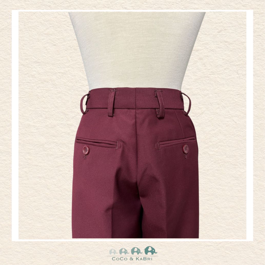 Fouger Suit: Three Piece (Jacket, Vest & Pant) - Burgandy, CoCo & KaBri Children's Boutique