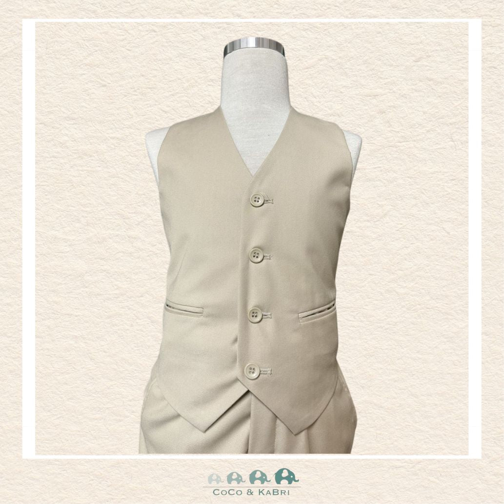 Fouger Suit: Three Piece (Jacket, Vest & Pant) - Khaki Size 10, CoCo & KaBri Children's Boutique