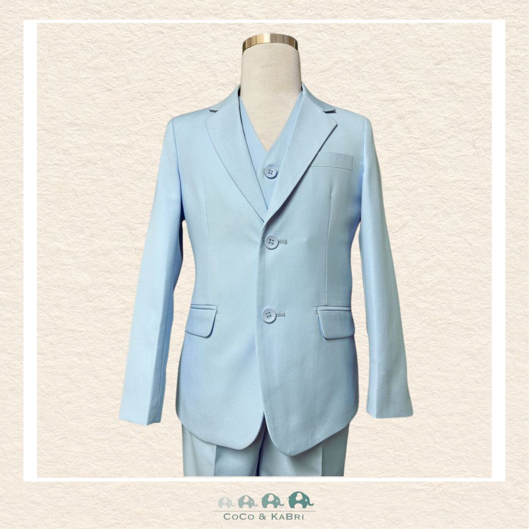 Fouger Suit: Three Piece (Jacket, Vest & Pant) - Light Blue, CoCo & KaBri Children's Boutique